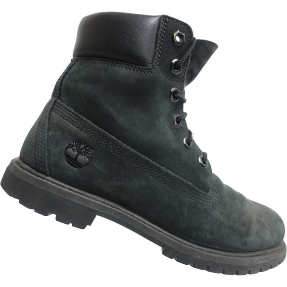 TIMBERLAND Women Boots Premium 6 Inch Waterproof Black Sz 9M Nubuck Suede 8658A - Picture 1 of 11